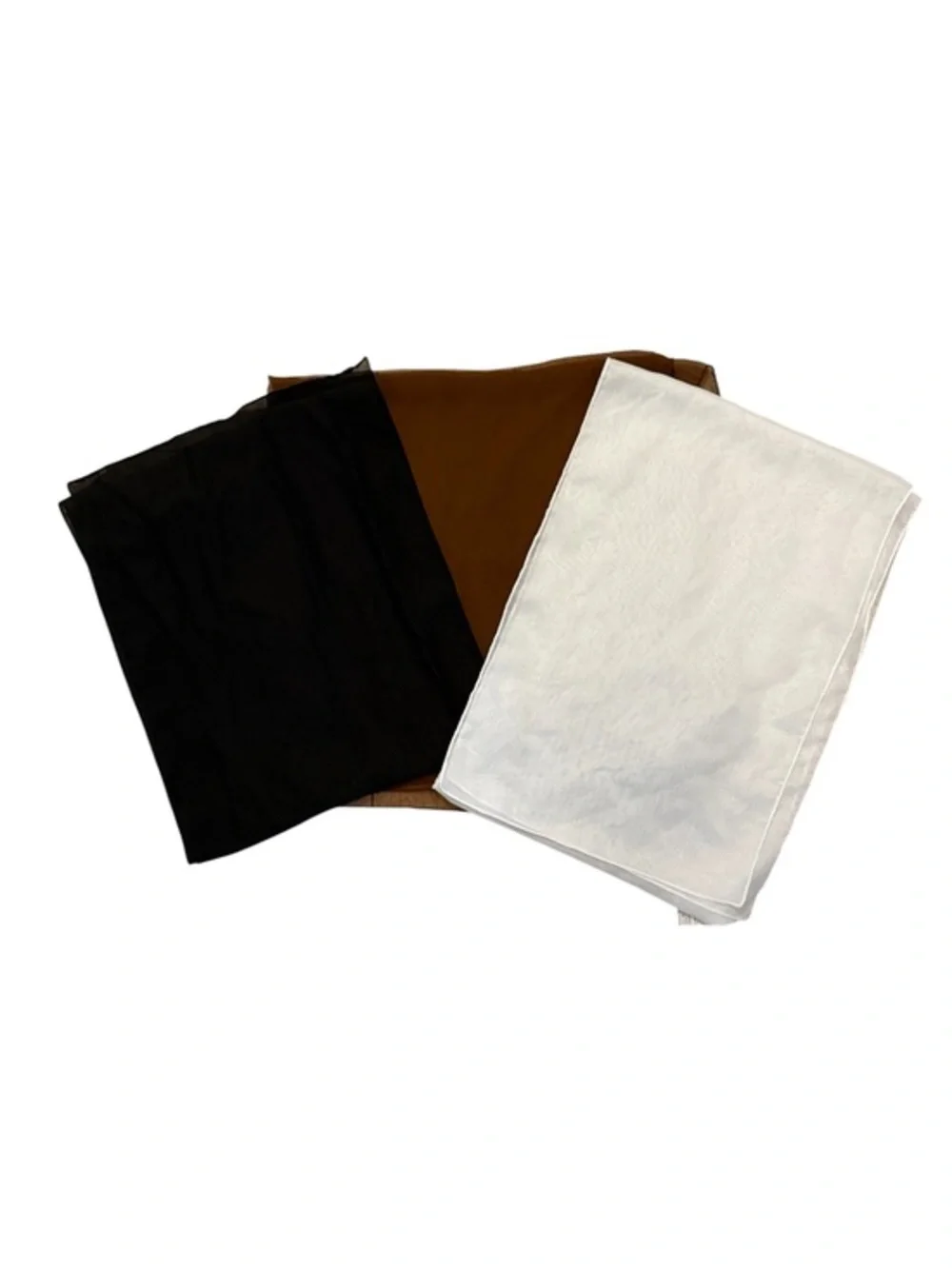 🫶🏻 Neutral Scarf Set — Black, Brown & White